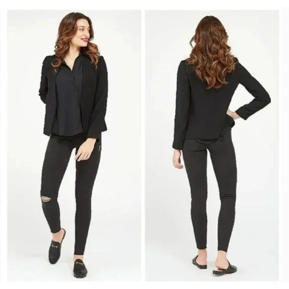 Spanx Vintage‎ Black Distressed Ankle Skinny Jeans Size Small